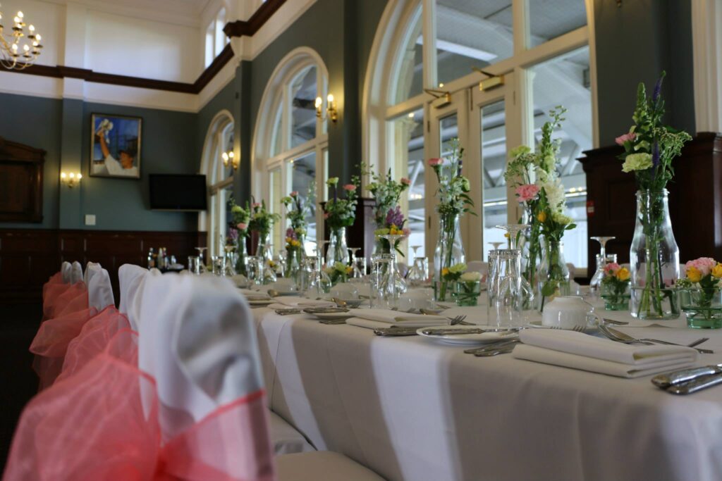 Long Room Wedding Setup